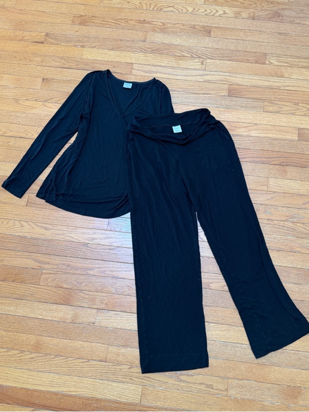 Soma Black Long Sleeve V-Neck Pajama Top and Lounge Pants